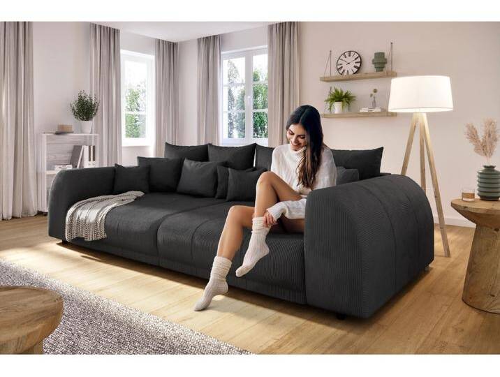 S-Style Möbel Levana - Big Sofa 5 Sitzer boxspringfederung lounge Sofa in Cord-Stoff - Schwarz S-Style Möbel Levana - Big Sofa 5 Sitzer boxspringfederung lounge Sofa in Cord-Stoff - Schwarz von S-Style Möbel