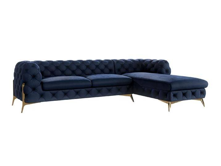Natalie - Chesterfield Ecksofa mit Ottomane mit Goldene Metall Füßen Natalie - Chesterfield Ecksofa mit Ottomane mit Goldene Metall Füßen von S-Style Möbel
