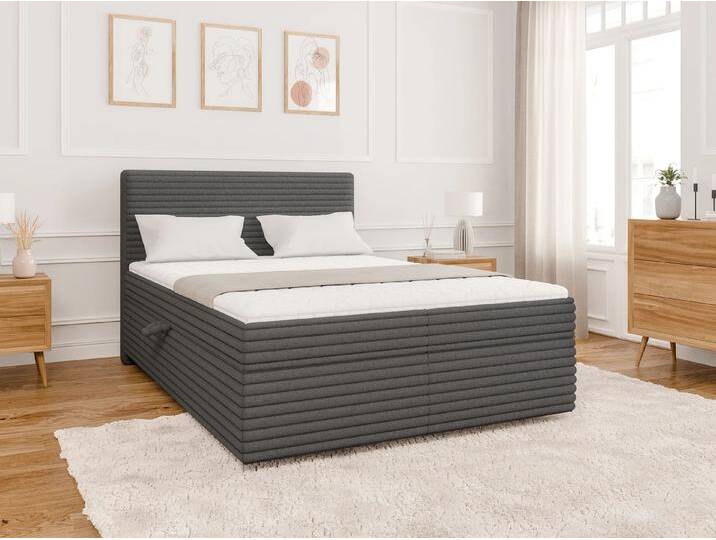 S-Style Möbel Neo - Boxspringbett mit Topper und Bettkästen - Dunkelgrau S-Style Möbel Neo - Boxspringbett mit Topper und Bettkästen - Dunkelgrau von S-Style Möbel