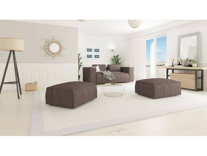 S-Style Möbel Noord - Moderner Fußhocker mit weichem Sitz - Dunkelbraun von S-Style Möbel