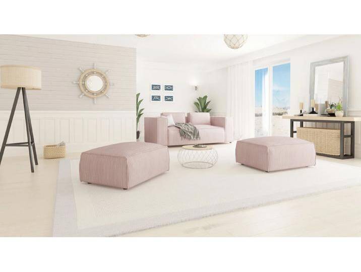S-Style Möbel Noord - Moderner Fußhocker mit weichem Sitz - Puderrosa von S-Style Möbel