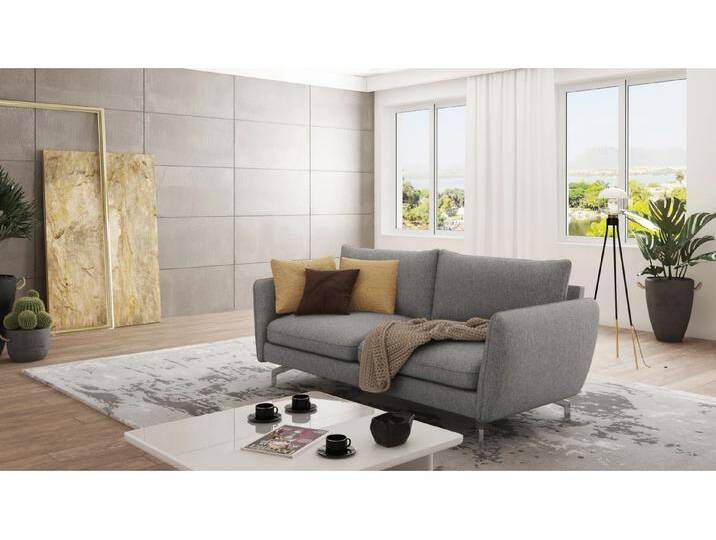 S-Style Möbel Patrick - Modernes Sofa 3-Sitzer mit Silber Metall Füßen - Grau S-Style Möbel Patrick - Modernes Sofa 3-Sitzer mit Silber Metall Füßen - Grau von S-Style Möbel