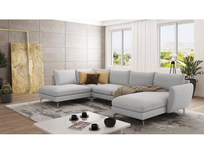 S-Style Möbel Patrick - Wohnlandschaft mit Silber Metall Füßen von S-Style Möbel