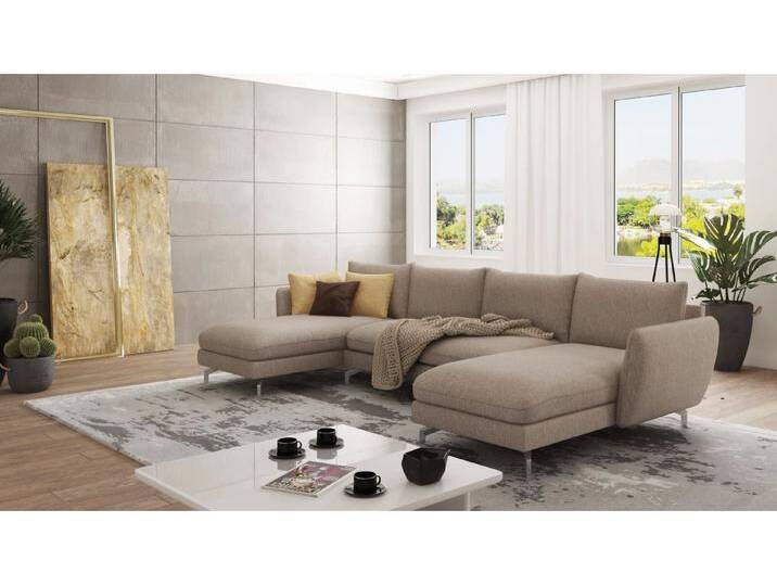 S-Style Möbel Patrick - Wohnlandschaft mit Silber Metall Füßen von S-Style Möbel
