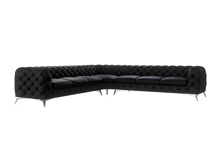 Paul - Chesterfield Ecksofa mit Silber Metall Füßen von S-Style Möbel