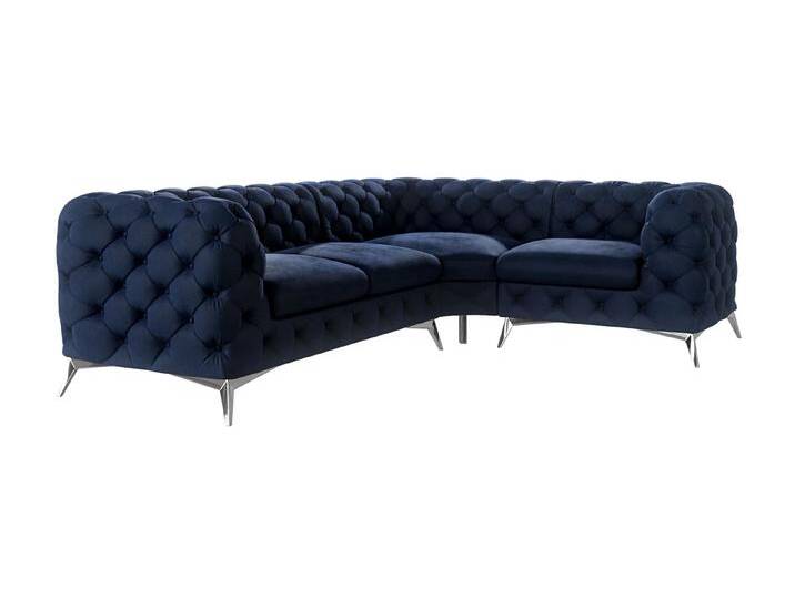 Paul - Chesterfield Ecksofa mit Silber Metall Füßen von S-Style Möbel
