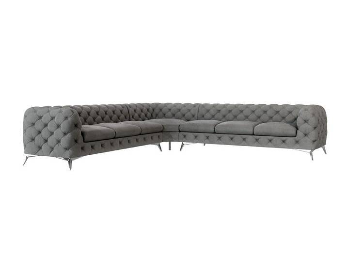 Paul - Chesterfield Ecksofa mit Silber Metall Füßen Paul - Chesterfield Ecksofa mit Silber Metall Füßen von S-Style Möbel