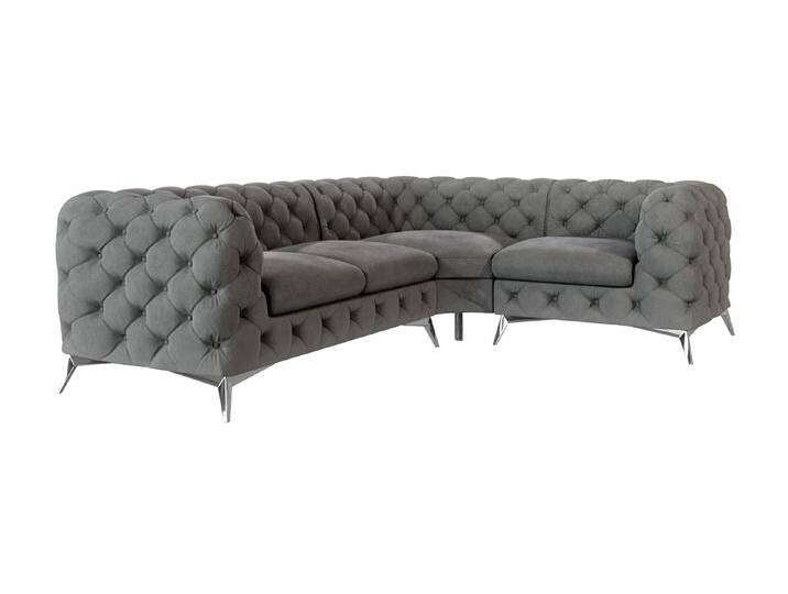 Paul - Chesterfield Ecksofa mit Silber Metall Füßen von S-Style Möbel
