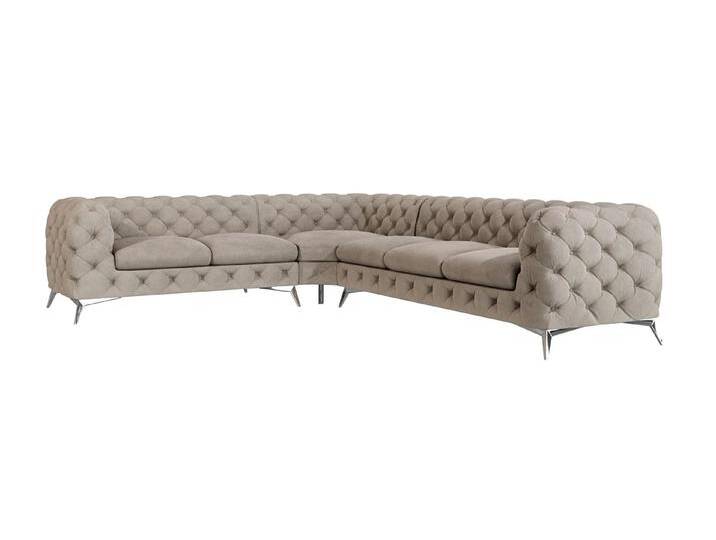 Paul - Chesterfield Ecksofa mit Silber Metall Füßen Paul - Chesterfield Ecksofa mit Silber Metall Füßen von S-Style Möbel