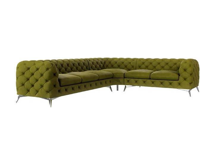 Paul - Chesterfield Ecksofa mit Silber Metall Füßen Paul - Chesterfield Ecksofa mit Silber Metall Füßen von S-Style Möbel