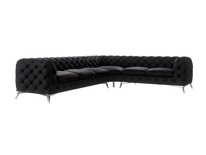 Paul - Chesterfield Ecksofa mit Silber Metall Füßen von S-Style Möbel