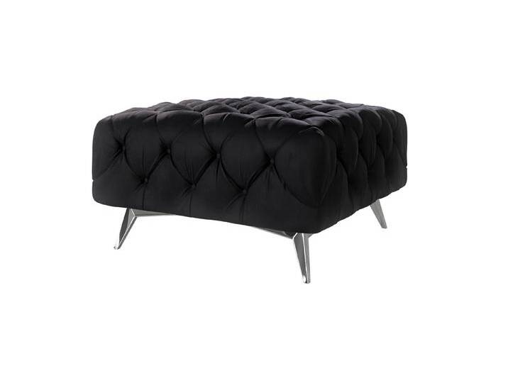 Paul - Chesterfield Polsterhocker mit Silber Metall Füßen von S-Style Möbel