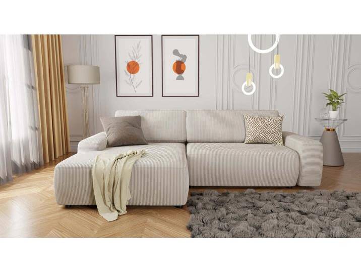Rowan - Ecksofa mit Schlaffunktion und Bettkasten in Cord-Stoff schöner Sitzkomfort von S-Style Möbel