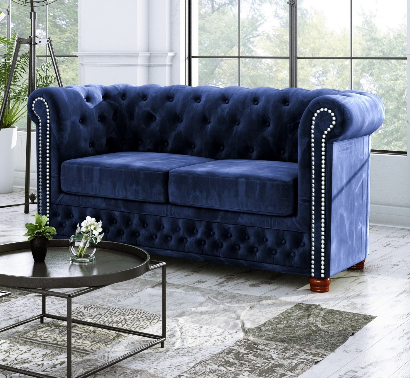 S-Style Möbel 2-Sitzer Leeds Chesterfield Sofa, mit Wellenfederung von S-Style Möbel