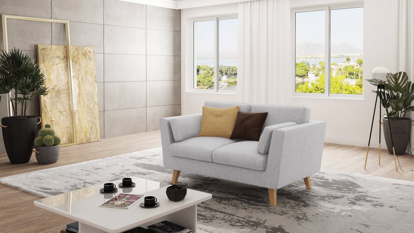 S-Style Möbel 2-Sitzer Sofa Angeles mit Holzfüßen im skandinavischen Stil, mit Wellenfederung S-Style Möbel 2-Sitzer Sofa Angeles mit Holzfüßen im skandinavischen Stil, mit Wellenfederung von S-Style Möbel