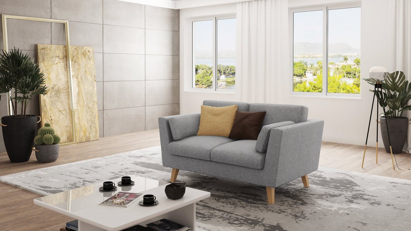 S-Style Möbel 2-Sitzer Sofa Angeles im skandinavischen Design, mit Wellenfederung von S-Style Möbel