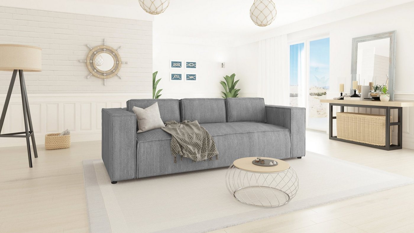 S-Style Möbel 3-Sitzer Cord sofa Renne, 1 Teile, mit Wellenfederung von S-Style Möbel