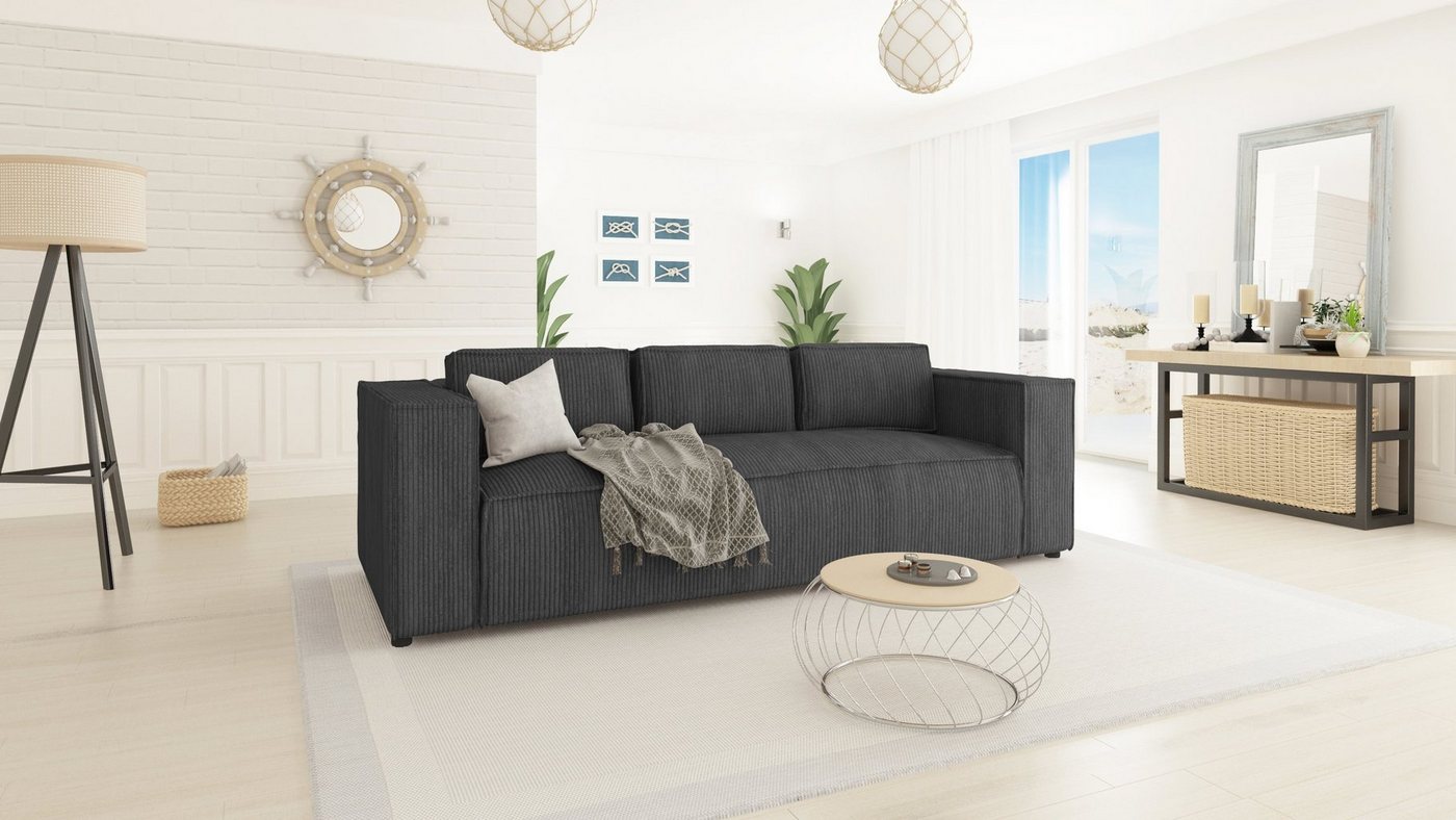 S-Style Möbel 3-Sitzer Cord sofa Renne, 1 Teile, mit Wellenfederung von S-Style Möbel