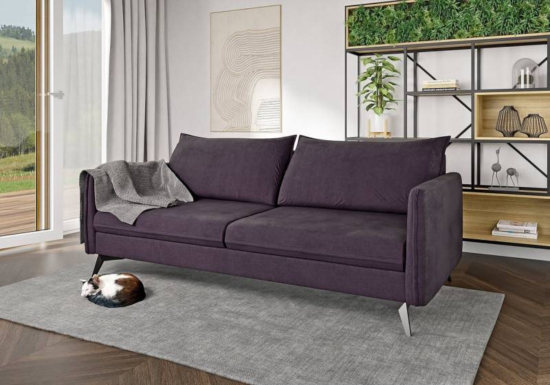 S-Style Möbel 3-Sitzer Sofa Azalea mit Schwarz Metall Füßen aus Luxusmicrofaser, mit Wellenfederung S-Style Möbel 3-Sitzer Sofa Azalea mit Schwarz Metall Füßen aus Luxusmicrofaser, mit Wellenfederung von S-Style Möbel