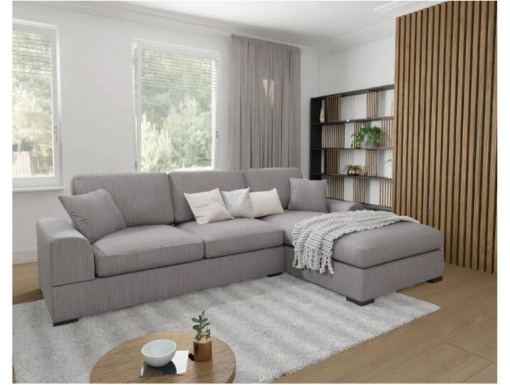 S-Style Möbel Axel - Ecksofa mit Schlaffunktion in Cord-Stoff schöner Sitzkomfort mit schwarzen Holzfüßen - Hellgrau S-Style Möbel Axel - Ecksofa mit Schlaffunktion in Cord-Stoff schöner Sitzkomfort mit schwarzen Holzfüßen - Hellgrau von S-Style Möbel