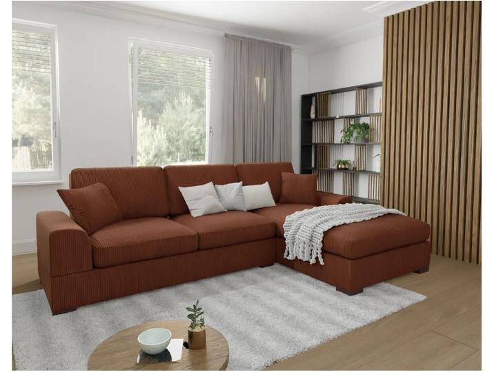 S-Style Möbel Axel - Ecksofa mit Schlaffunktion in Cord-Stoff schöner Sitzkomfort mit schwarzen Holzfüßen - Terrakotta S-Style Möbel Axel - Ecksofa mit Schlaffunktion in Cord-Stoff schöner Sitzkomfort mit schwarzen Holzfüßen - Terrakotta von S-Style Möbel