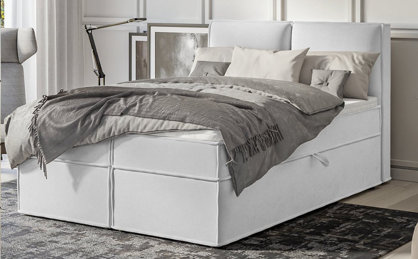 S-Style Möbel Boxspringbett Plaza, mit Topper und zwei Bettkästen von S-Style Möbel