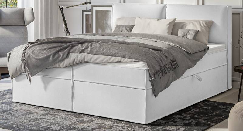 S-Style Möbel Boxspringbett Plaza mit Topper und Bettkästen aus Luxusmicrofaser, mit Topper und Bettkasten / zwei Bettkästen (je nach Bettgröße) von S-Style Möbel