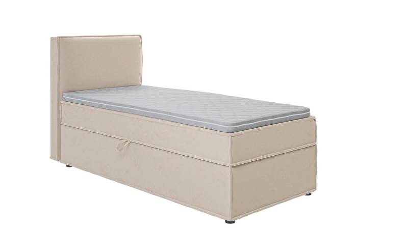 S-Style Möbel Boxspringbett Plaza mit Topper und Bettkästen aus Luxusmicrofaser, mit Topper und Bettkasten / zwei Bettkästen (je nach Bettgröße) von S-Style Möbel