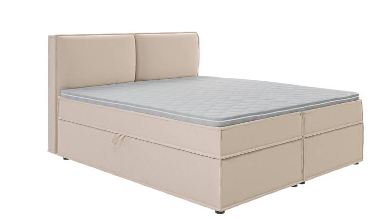 S-Style Möbel Boxspringbett Plaza mit Topper und Bettkästen aus Luxusmicrofaser, mit Topper und Bettkasten / zwei Bettkästen (je nach Bettgröße) von S-Style Möbel