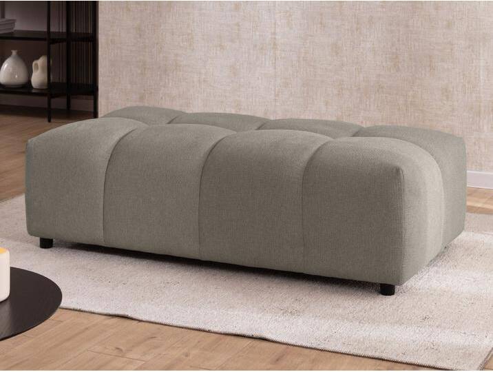 S-Style Möbel Bubble - Hocker mit Sitzfläche in Bubble-Optik aus weichem Strukturstoff mit schöner Sitzkomfort - Taupe von S-Style Möbel