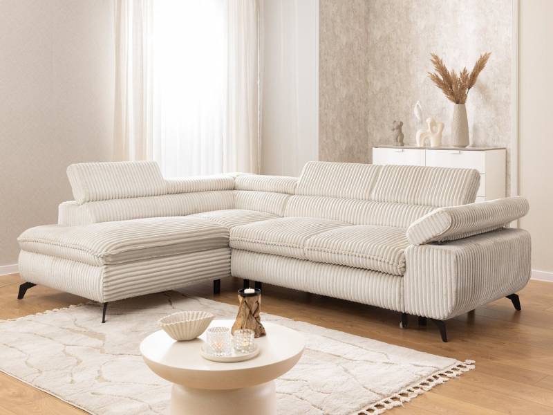 S-Style Möbel Ecksofa Bonnie mit Schlaffunktion Bettkasten und Kopfteilverstellung, mit Wellenfederung, Cord-Stoff S-Style Möbel Ecksofa Bonnie mit Schlaffunktion Bettkasten und Kopfteilverstellung, mit Wellenfederung, Cord-Stoff von S-Style Möbel