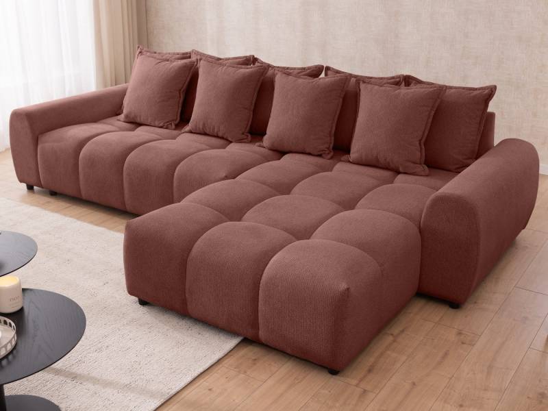 S-Style Möbel Ecksofa Bubble mit losen Rückenkissen und Sitzfläche in Bubble-Optik, aus Strukturstoff, mit Wellenfederung von S-Style Möbel