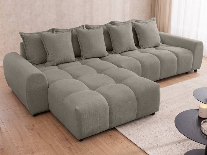 S-Style Möbel Ecksofa Bubble mit losen Rückenkissen und Sitzfläche in Bubble-Optik, aus Strukturstoff, mit Wellenfederung von S-Style Möbel