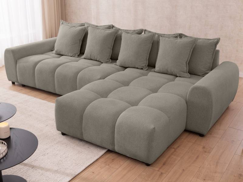 S-Style Möbel Ecksofa Bubble mit losen Rückenkissen und Sitzfläche in Bubble-Optik, aus Strukturstoff, mit Wellenfederung von S-Style Möbel