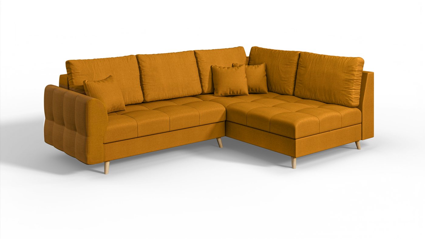 S-Style Möbel Ecksofa Cuba im skandinavischen Design, Ottomane links oder rechts bestellbar, mit Wellenfederung von S-Style Möbel