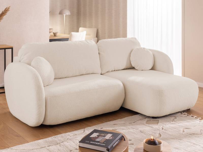 S-Style Möbel Ecksofa L- Form Candy mit Schlaffunktion und Stauraum aus Bouclé-Stoff, mit Wellenfederung S-Style Möbel Ecksofa L- Form Candy mit Schlaffunktion und Stauraum aus Bouclé-Stoff, mit Wellenfederung von S-Style Möbel
