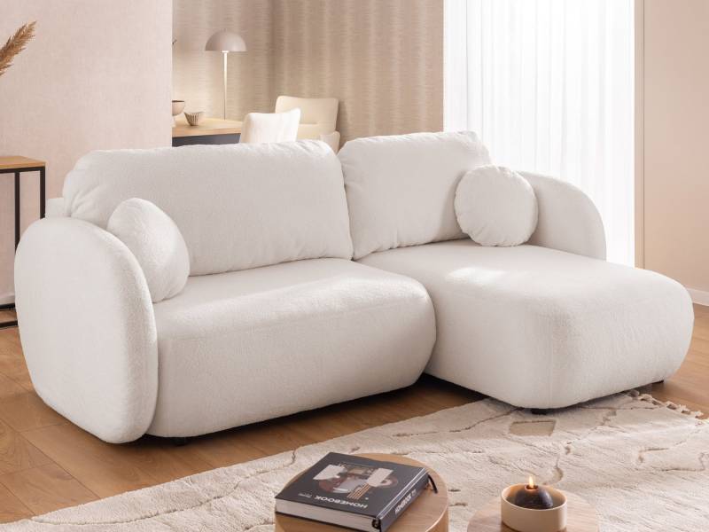 S-Style Möbel Ecksofa L- Form Candy mit Schlaffunktion und Stauraum aus Bouclé-Stoff, mit Wellenfederung S-Style Möbel Ecksofa L- Form Candy mit Schlaffunktion und Stauraum aus Bouclé-Stoff, mit Wellenfederung von S-Style Möbel