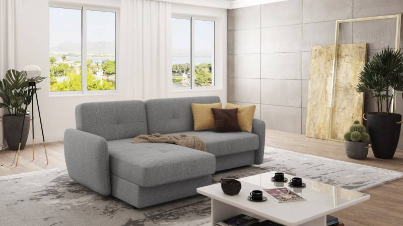 S-Style Möbel Ecksofa Molly mit Ottomane und Schlaffunktion, Ottomane links oder rechts bestellbar, mit Wellenfederung von S-Style Möbel