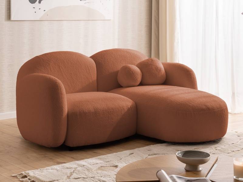 S-Style Möbel Ecksofa Nuvola aus Bouclé-Stoff mit abgerundetem Design und hohem Sitzkomfort, mit Wellenfederung S-Style Möbel Ecksofa Nuvola aus Bouclé-Stoff mit abgerundetem Design und hohem Sitzkomfort, mit Wellenfederung von S-Style Möbel