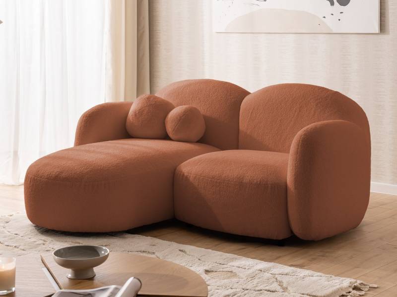 S-Style Möbel Ecksofa Nuvola aus Bouclé-Stoff mit abgerundetem Design und hohem Sitzkomfort, mit Wellenfederung S-Style Möbel Ecksofa Nuvola aus Bouclé-Stoff mit abgerundetem Design und hohem Sitzkomfort, mit Wellenfederung von S-Style Möbel