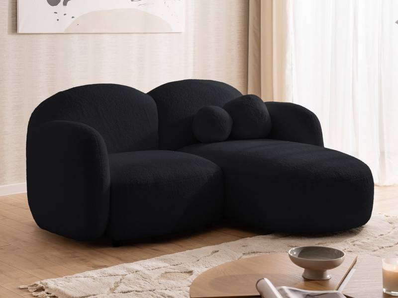 S-Style Möbel Ecksofa Nuvola aus Bouclé-Stoff mit abgerundetem Design und hohem Sitzkomfort, mit Wellenfederung S-Style Möbel Ecksofa Nuvola aus Bouclé-Stoff mit abgerundetem Design und hohem Sitzkomfort, mit Wellenfederung von S-Style Möbel