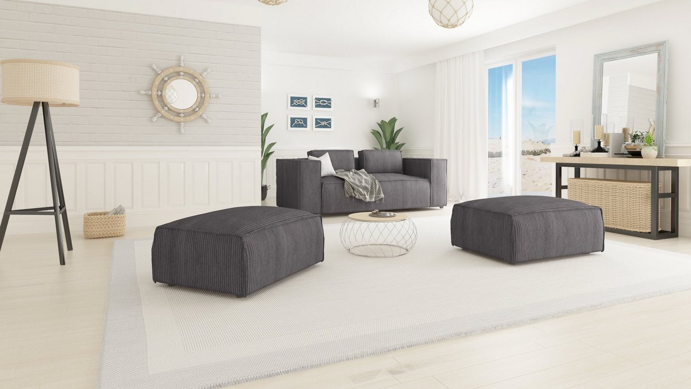 S-Style Möbel Fußhocker Cord Renne (1 St), mit Wellenfederung von S-Style Möbel