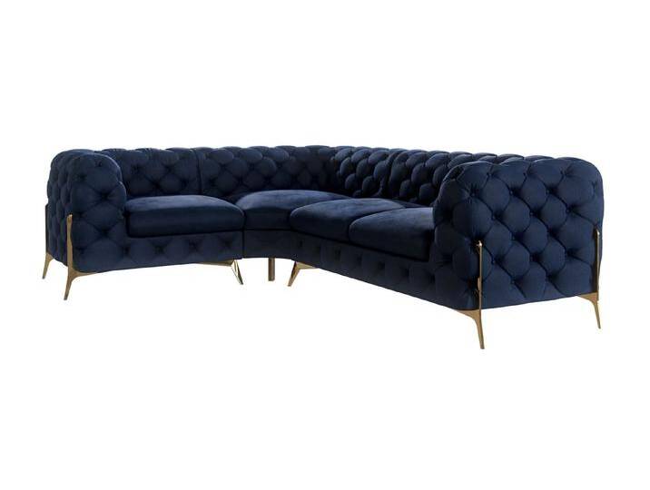 S-Style Möbel Natalie - Chesterfield Ecksofa mit Goldene Metall Füßen - Marineblau S-Style Möbel Natalie - Chesterfield Ecksofa mit Goldene Metall Füßen - Marineblau von S-Style Möbel