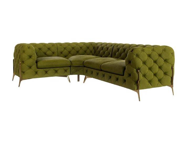 S-Style Möbel Natalie - Chesterfield Ecksofa mit Goldene Metall Füßen - Olive S-Style Möbel Natalie - Chesterfield Ecksofa mit Goldene Metall Füßen - Olive von S-Style Möbel