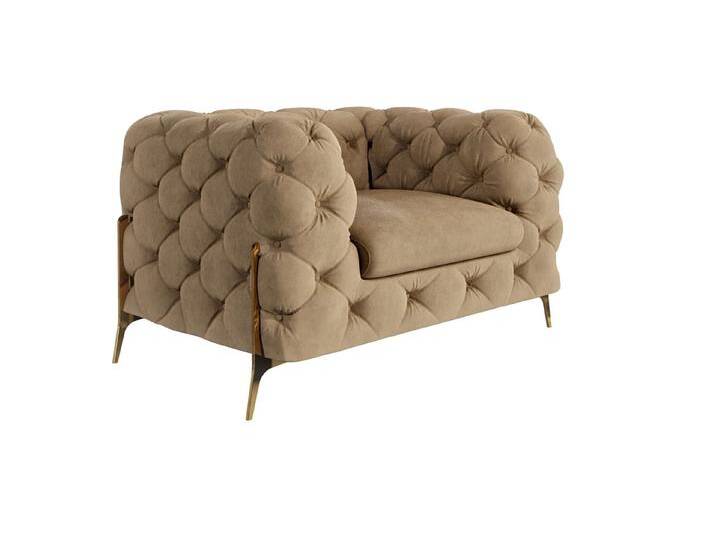 S-Style Möbel Natalie - Chesterfield Sessel mit Goldene Metall Füßen - Beige S-Style Möbel Natalie - Chesterfield Sessel mit Goldene Metall Füßen - Beige von S-Style Möbel