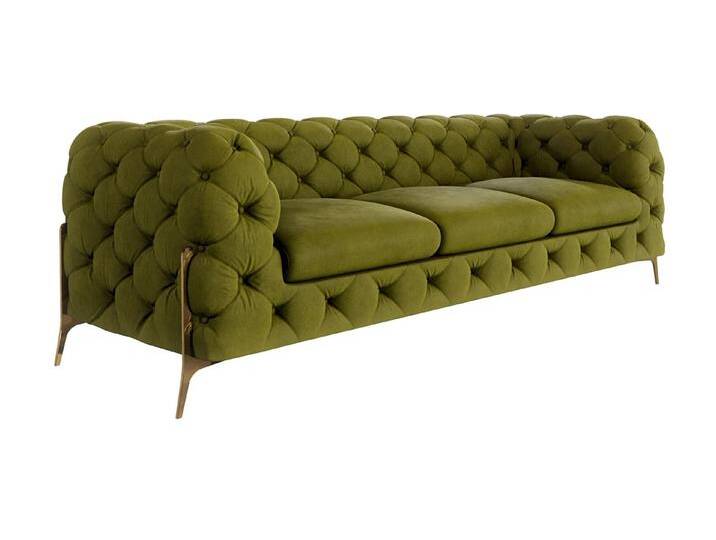 S-Style Möbel Natalie - Chesterfield Sofa 3-Sitzer mit Goldene Metall Füßen - Olive S-Style Möbel Natalie - Chesterfield Sofa 3-Sitzer mit Goldene Metall Füßen - Olive von S-Style Möbel