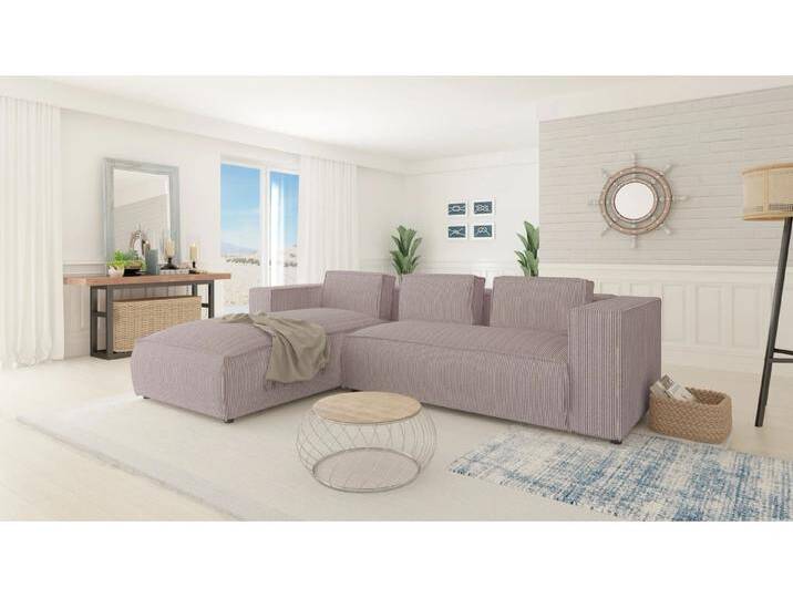 S-Style Möbel Noord - Modernes Ecksofa mit Ottomane und weichem Sitz - Puderrosa S-Style Möbel Noord - Modernes Ecksofa mit Ottomane und weichem Sitz - Puderrosa von S-Style Möbel