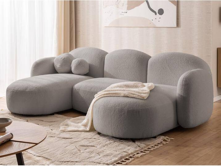 S-Style Möbel Nuvola - Moderne Wohnlandschaft aus Bouclé mit abgerundetem Design und hohem Sitzkomfort - Hellgrau S-Style Möbel Nuvola - Moderne Wohnlandschaft aus Bouclé mit abgerundetem Design und hohem Sitzkomfort - Hellgrau von S-Style Möbel