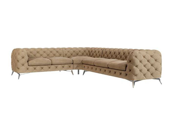 S-Style Möbel Paul - Chesterfield Ecksofa mit Silber Metall Füßen - Beige S-Style Möbel Paul - Chesterfield Ecksofa mit Silber Metall Füßen - Beige von S-Style Möbel