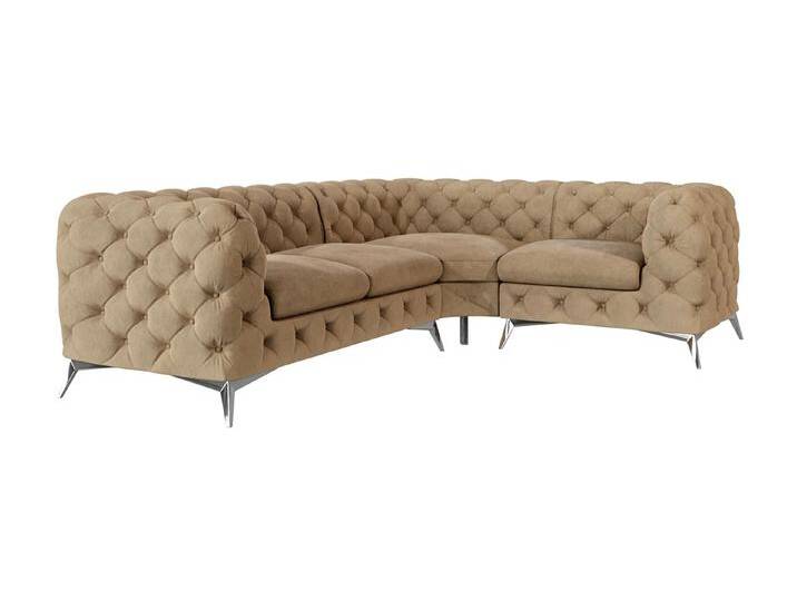 S-Style Möbel Paul - Chesterfield Ecksofa mit Silber Metall Füßen - Beige S-Style Möbel Paul - Chesterfield Ecksofa mit Silber Metall Füßen - Beige von S-Style Möbel